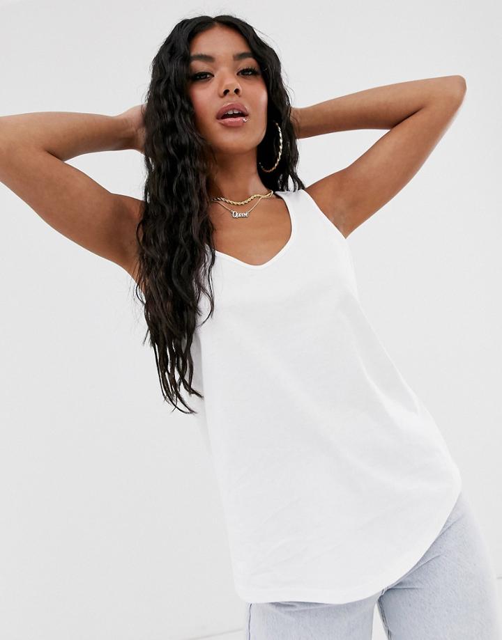 Asos Design Organic Cotton Tank In White - White