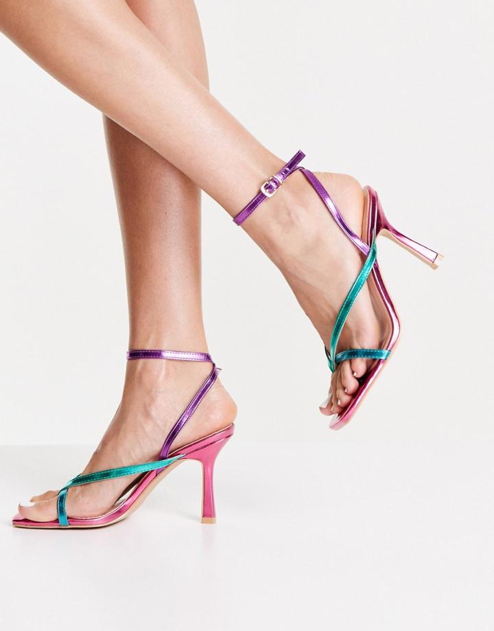 Raid Dorneah Strappy Sandals In Rainbow Metallic-multi