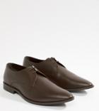Frank Wright Wide Fit Derby Shoes In Brown Leather - Brown