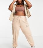 Adidas Originals Plus Logomania Triple Logo Sweatpants In Blush-pink