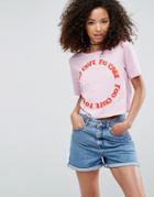 Asos T-shirt With Cute Print - Pink