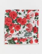 Gianni Feraud Libery Print Carline Rose Pocket Square-white