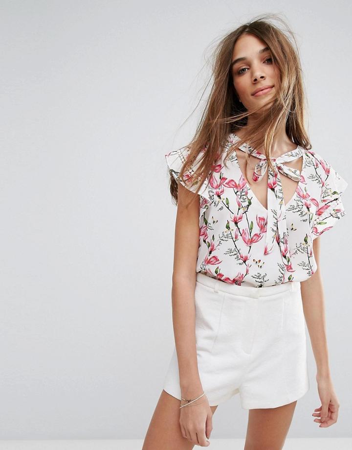 Oasis Floral Printed Ruffle Top - Multi