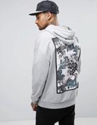 Asos Hoodie In Gray With Floral Back Print - Gray
