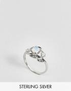 Regal Rose Sterling Silver Fawn Opal Leaf Ring - Silver