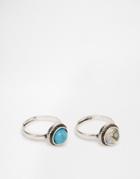 Asos Pack Of 2 Festival Toe Rings - Burnished Silver