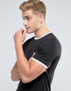 D-struct Slim Fit Ringer T-shirt - Black
