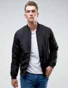 Only & Sons Paded Bomber Jacket With Ma-1 Pocket - Black
