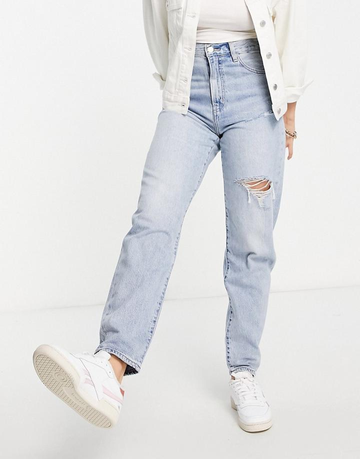 Levi's High Thigh Rip Loose Taper Jeans In Light Wash-blue