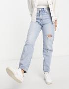 Levi's High Thigh Rip Loose Taper Jeans In Light Wash-blue