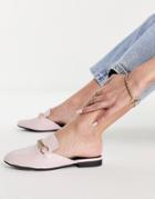 Qupid Metal Trim Mule Loafers In Pink