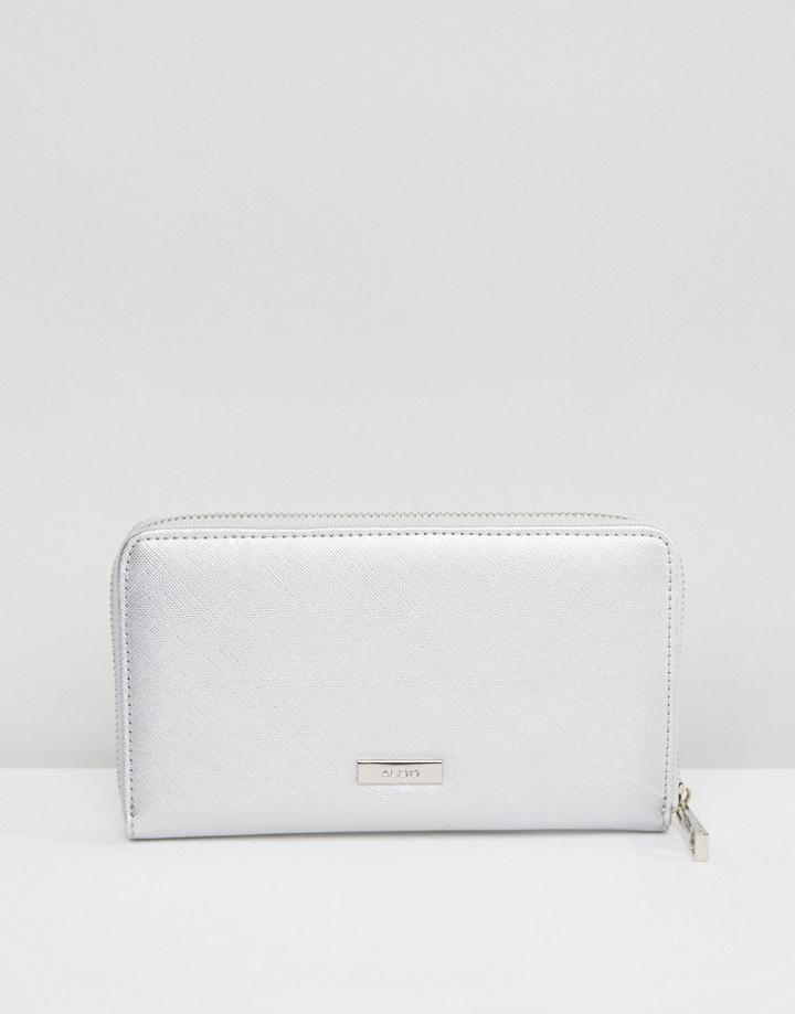 Aldo Zip Around Purse - Silver