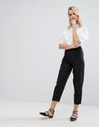 Fashion Union Pants With Frill Detail - Black