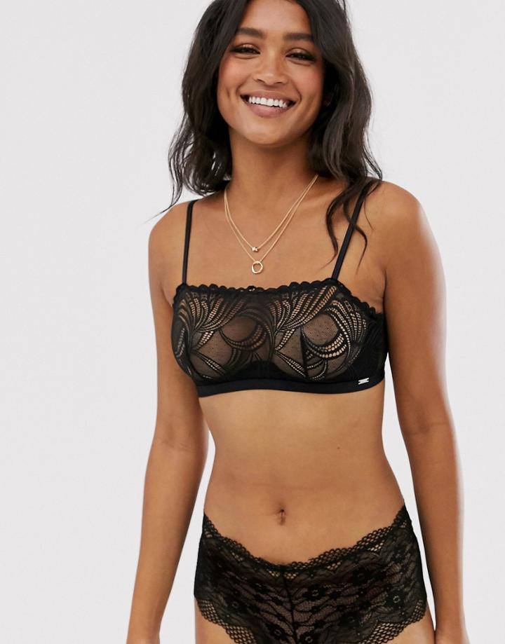 Lindex Giovanna Lace Strappy Bandeau Bralette In Black