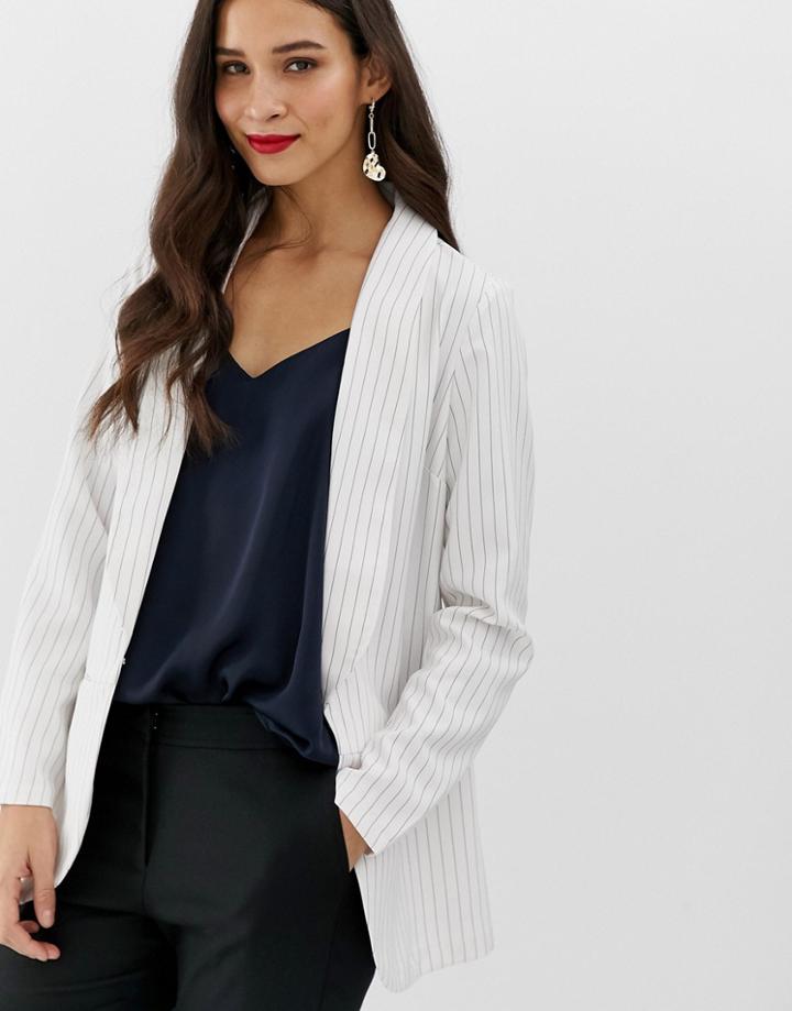 Y.a.s Liva Pinstripe Tailored Two-piece Blazer-white