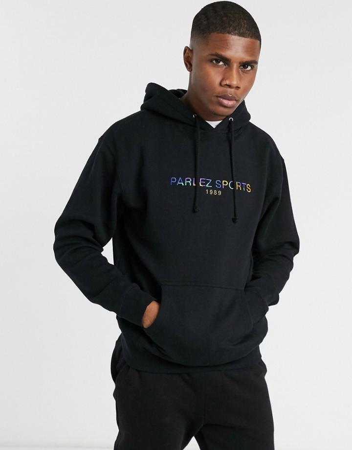 Parlez Nelson Slouchy Embroidered Hoodie In Black