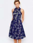 Coast Trellis Embroidered Top - Navy