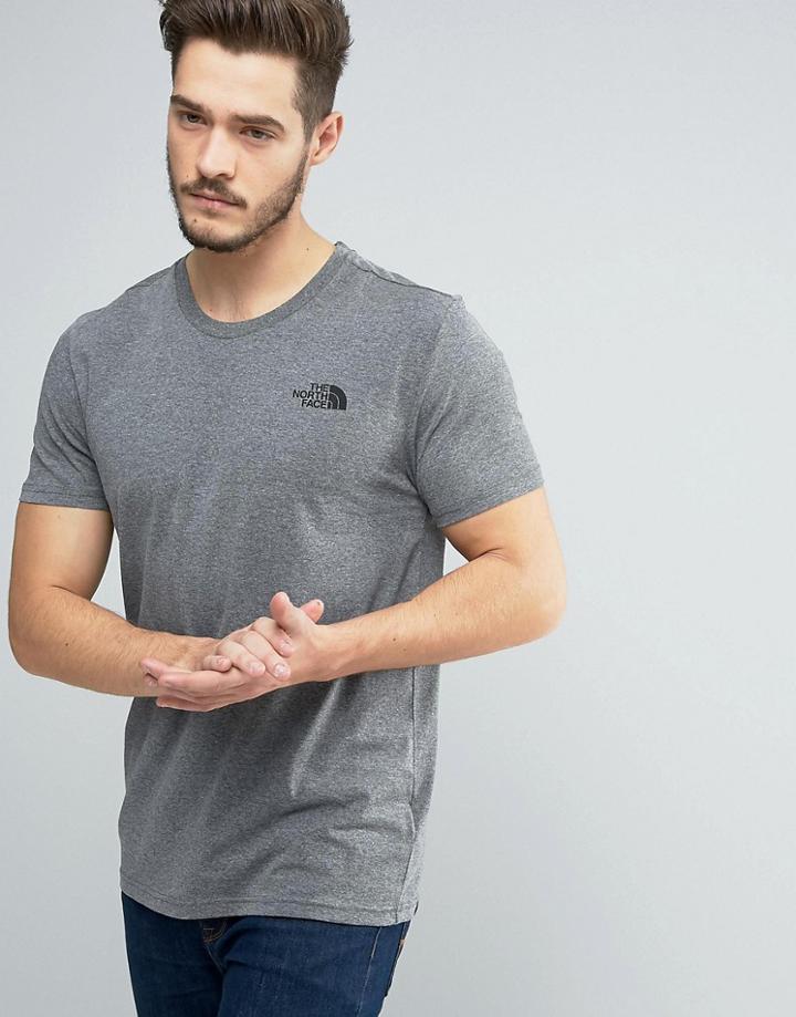 The North Face Simple Dome T-shirt In Mid Gray Heather - Gray