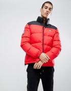 Penn Sport Puffer Jacket In Red With Small Logo - Red
