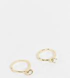 Designb Curve London Pack Of 2 Hammered Opal Rings In Gold Tone