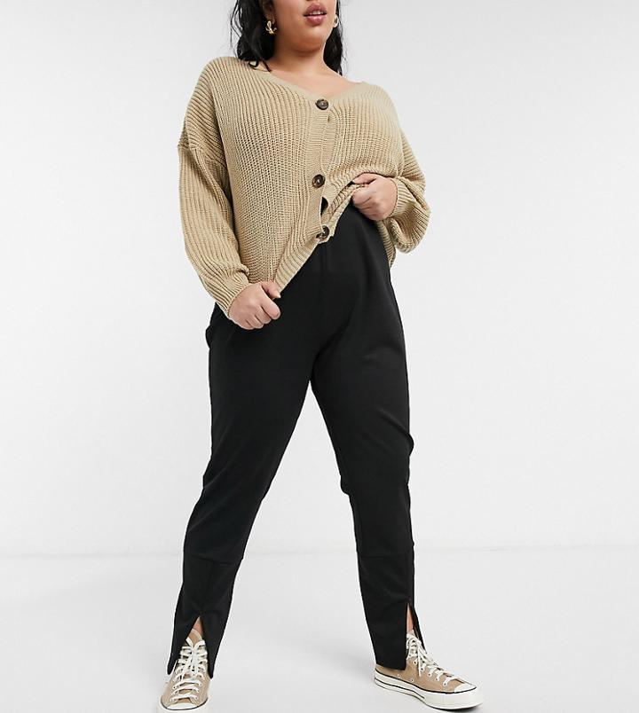 Only Curve Leggings With Ankle Zips In Black