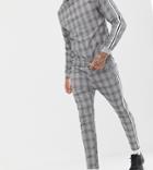 Mauvais Skinny Check Joggers With Side Stripe - Gray