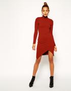 Asos Polo Asymmetric Body-conscious Mini Dress - Gray Marl $32.00