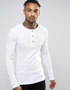 G-star Gunner Long Sleeve Top In Grandad Collar - White