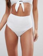 Asos Design Mix And Match Crochet High Waist Bikini Bottom - White