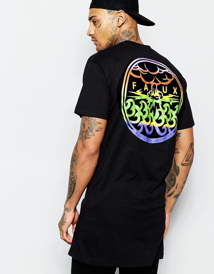 Friend Or Faux Long Line T-shirt Atoll - Black