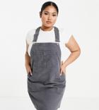 Dr Denim Plus Relaxed Pinafore Dress In Charcoal-gray
