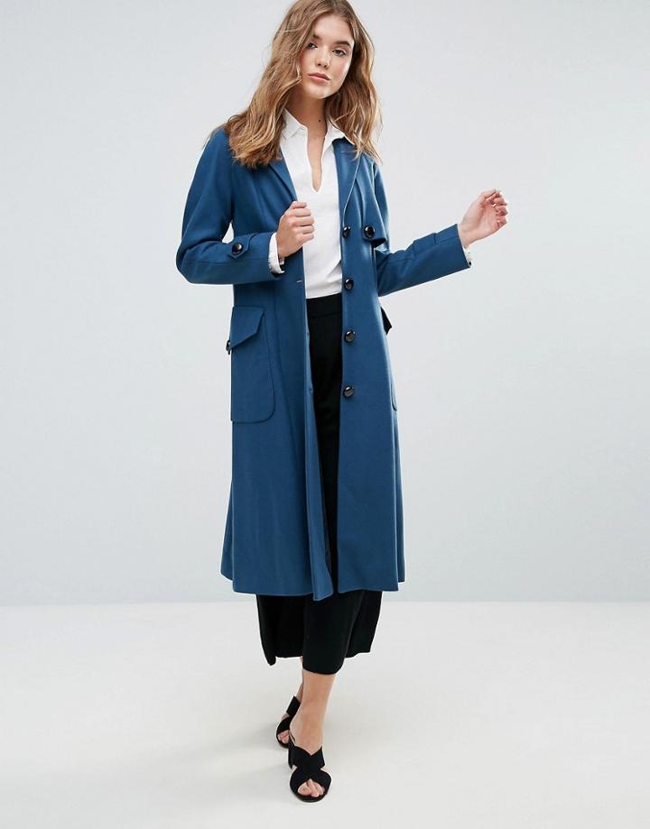 Closet Button Pocket Wool Coat - Green