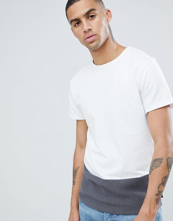 D-struct Quilted Cut And Sew T-shirt - White