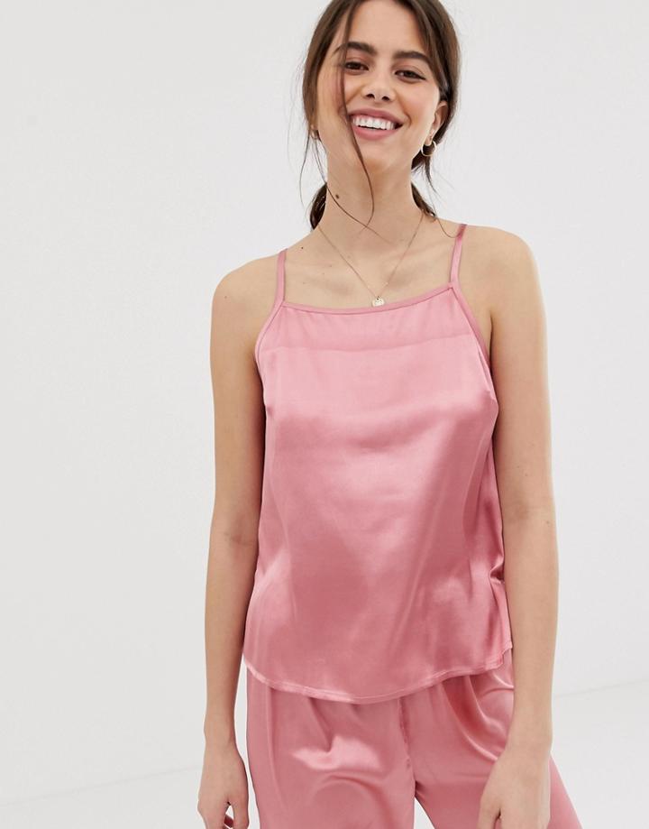 Asos Design Mix & Match Satin Pyjama Cami-pink