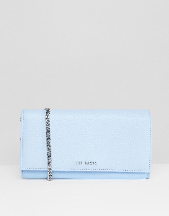 Ted Baker Textured Leather Cross Body Purse Bag - Blue