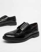 Base London Rothko Brogues In High Shine Black - Black