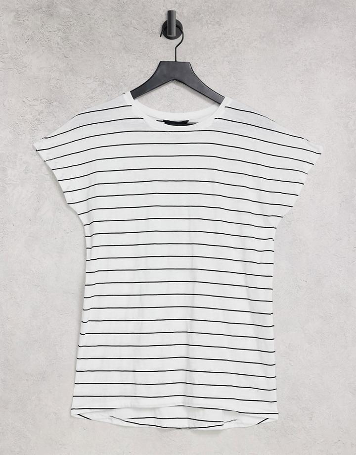 New Look Easy Stripe Tee In White Pattern