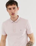 Allsaints Slim Fit Polo In Washed Pink - Pink