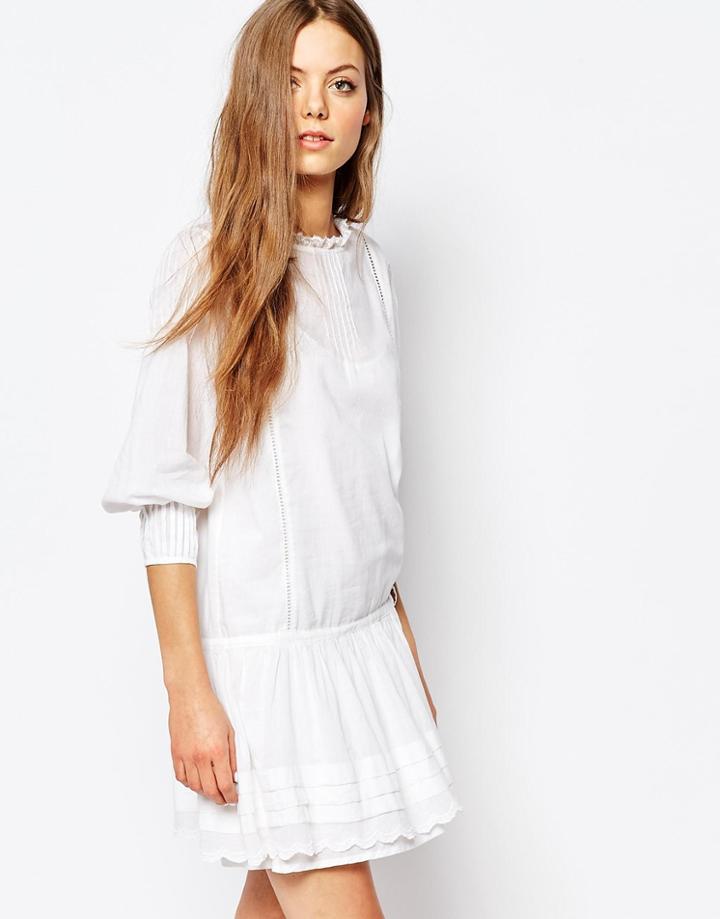 Vanessa Bruno Athe Drop Waist Dress In White - 001 Blanc