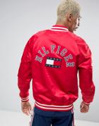 Tommy Jeans 90s Satin Bomber M11 Back Embroidery In Red - Red