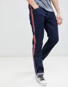 Calvin Klein Jeans Straight Jeans With Side Stripes-blue