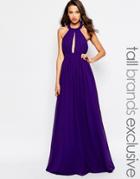 True Decadence Tall Plunge Keyhole Maxi Dress - Purple