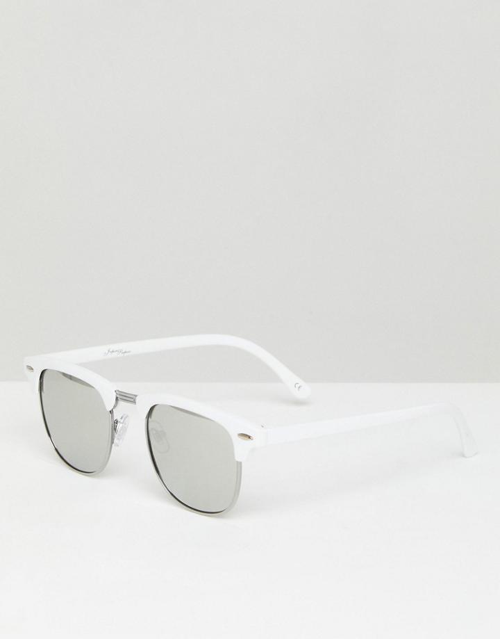 Jeepers Peepers Retro Sunglasses In Silver/white - Silver