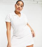 Asos 4505 Curve Tennis Dress In Terrycloth-white