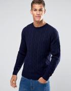 Tommy Hilfiger Sweater With Cable Knit In Navy - Navy