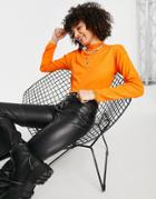 Bolongaro Trevor Cropped High Neck Sweater In Orange