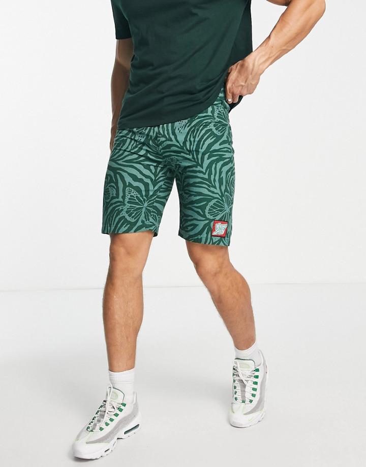 Vintage Supply Butterfly Overdye Shorts In Green