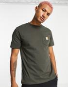 Carhartt Wip Pocket T-shirt In Khaki-green