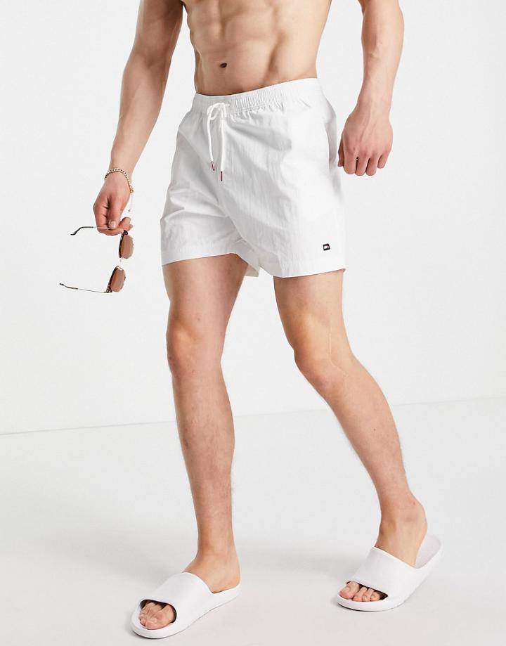 Tommy Hilfiger Swim Shorts With Small Flag Logo In White