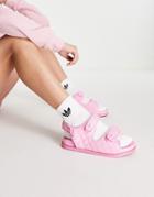 Public Desire Carmen Quilted Flat Sandals In Pink Pu